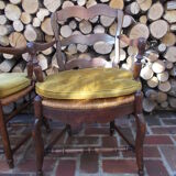 Pair of Provençal-style armchairs seaters in straw