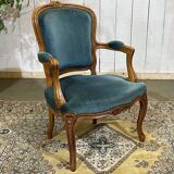 Louis XV style cabriolet armchair in beech wood