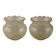 Set of 2 Vintage French Amber Ribbed Effect Glass Shades with Frilled Edge 5595