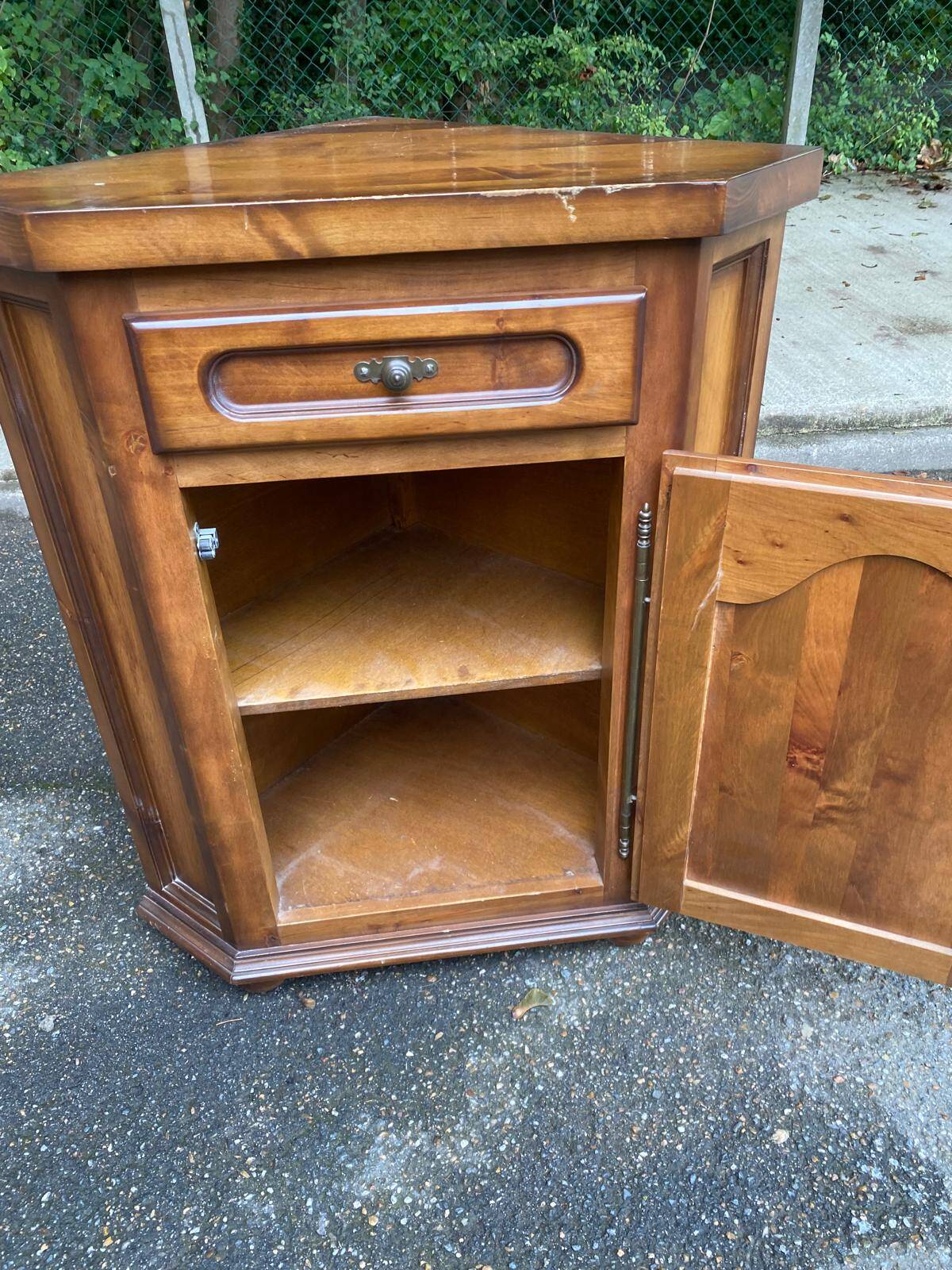 English wooden sideboard solid wood corner TV cabinet