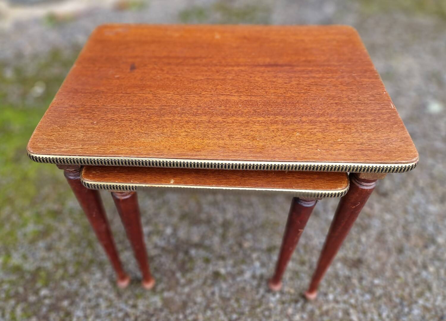 2 antique rosewood nesting tables