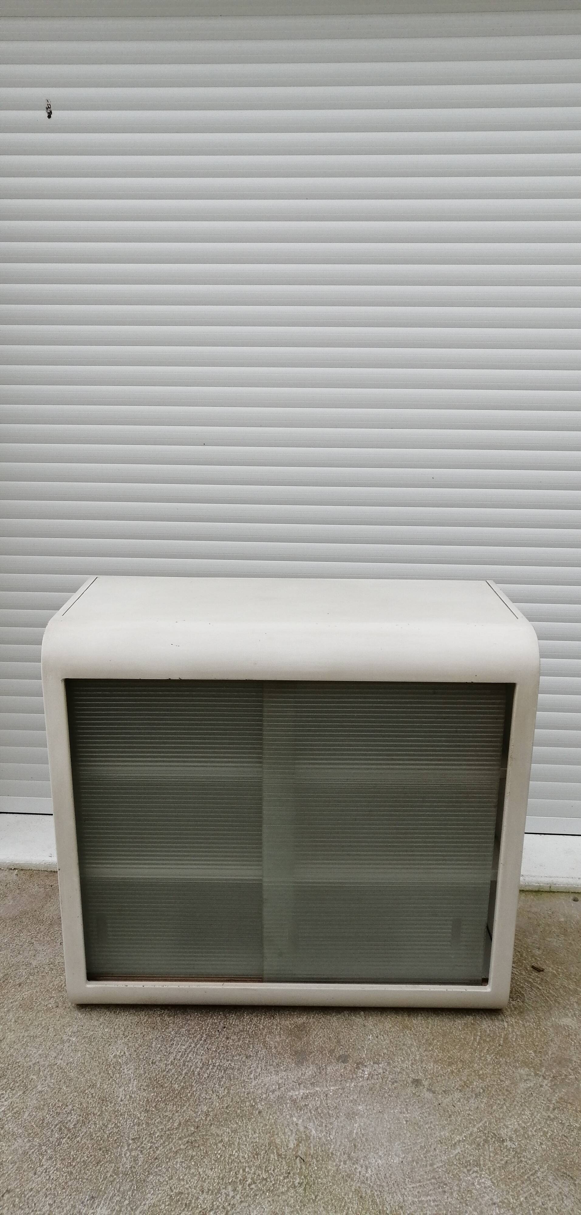 Wall sideboard in sheet metal "Ferlithe" 60s