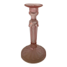 Ancien bougeoir en verre rose style rosaline