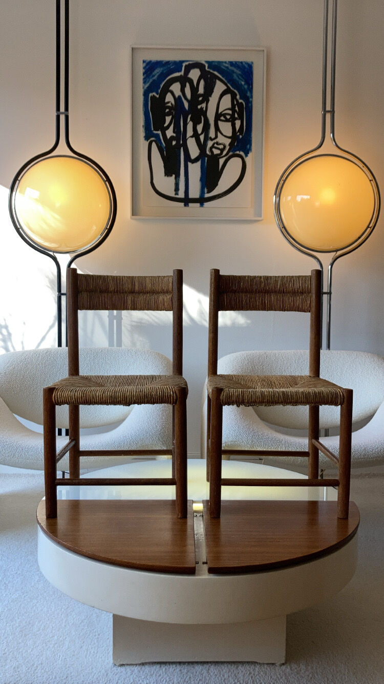 Pair chair child straw design 1950/1960