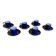 Set of 6 coffee cups and saucers in porcelain