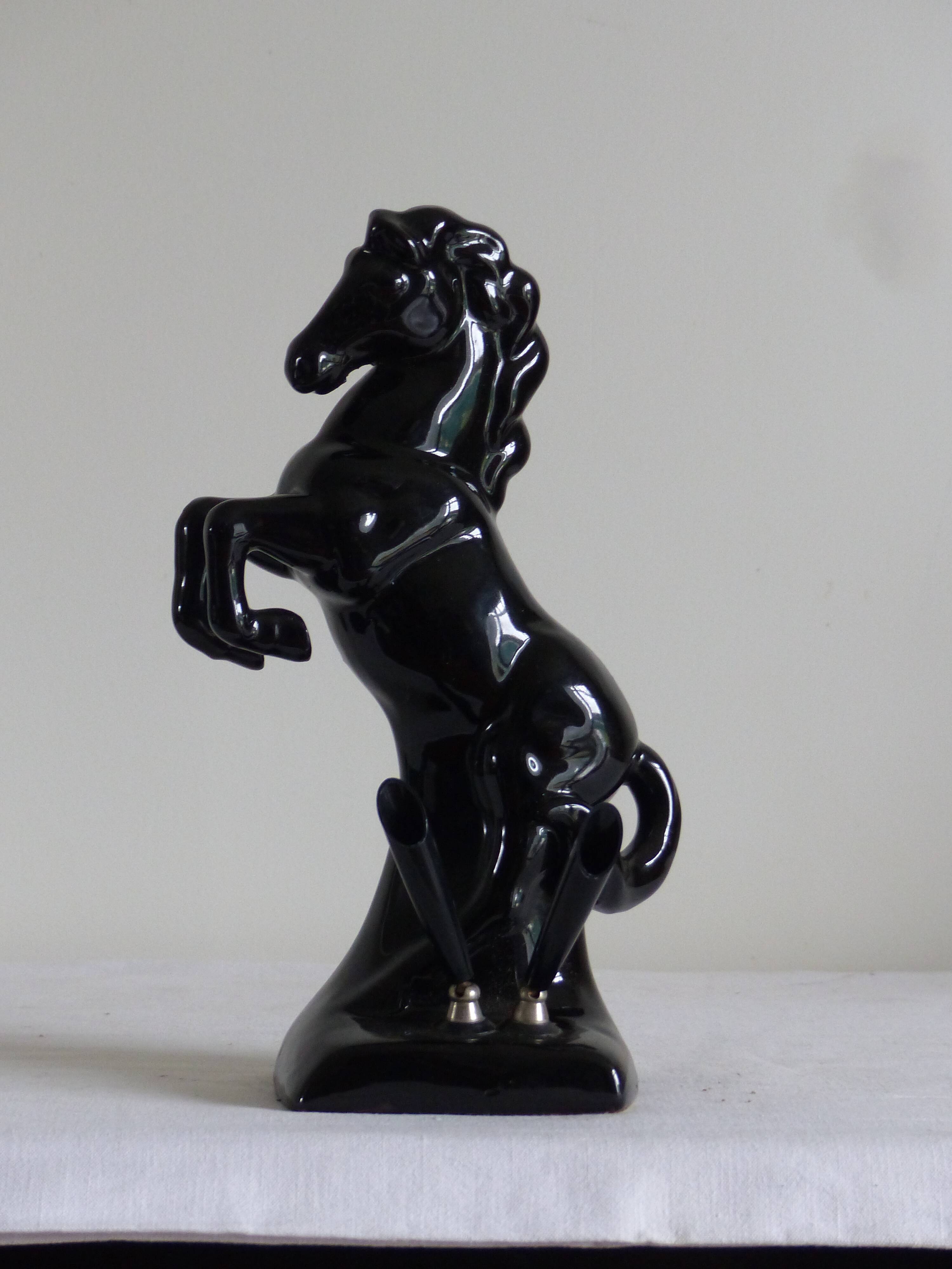 Black ceramic horse