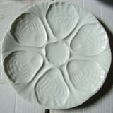 6 oyster plates in white Limoges porcelain