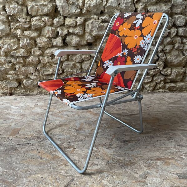 Fauteuil de camping motif fleurs