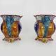 Pair of antique Art Nouveau dragon slip planters