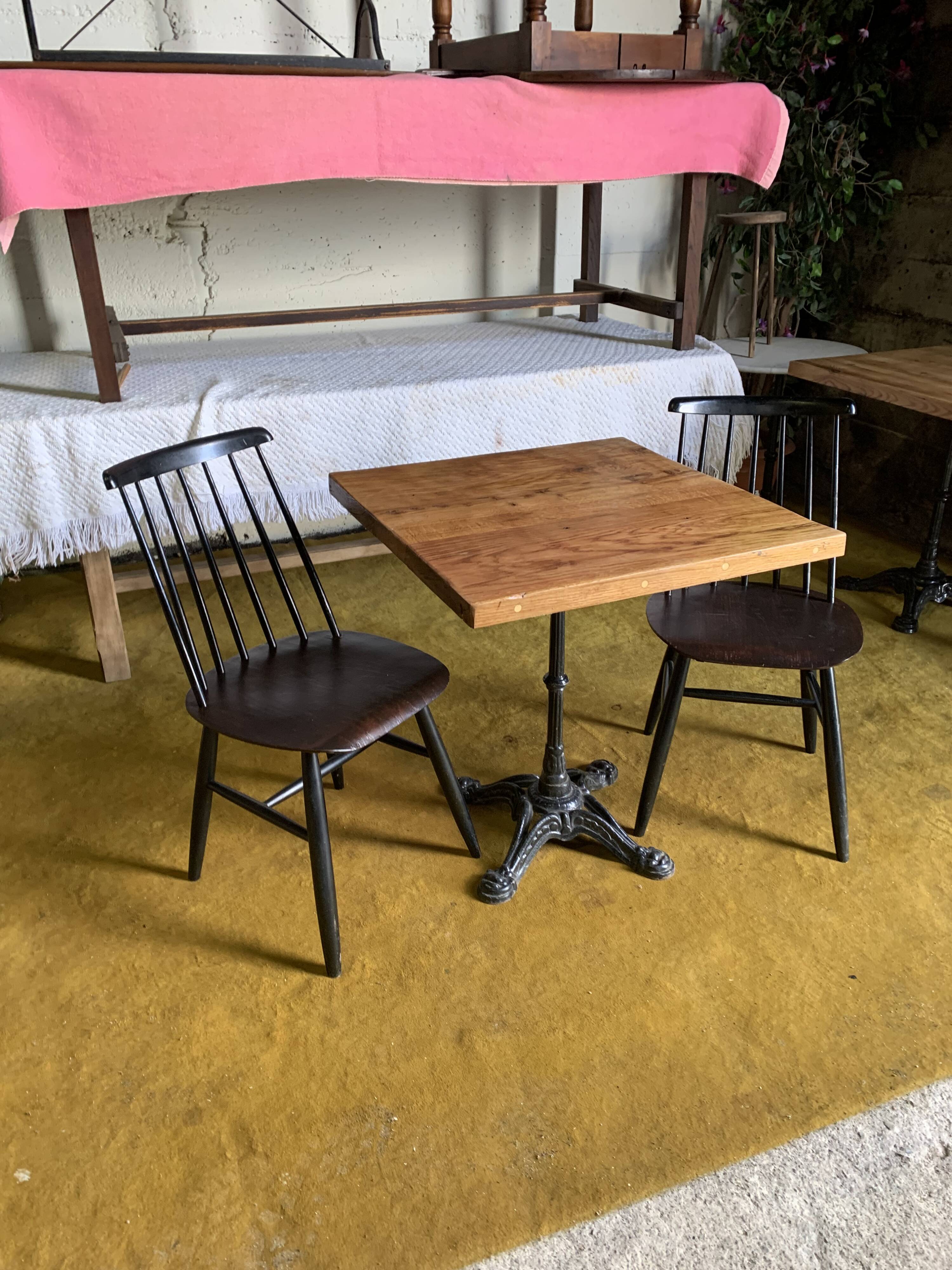 Raw wood bistro table