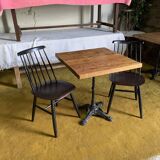 Table bistrot bois brut