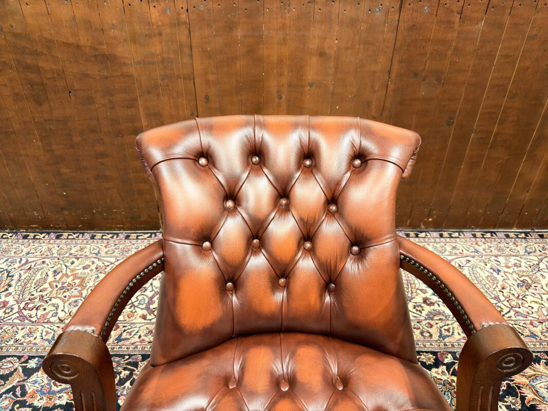 Classic English Chesterfield President Chair