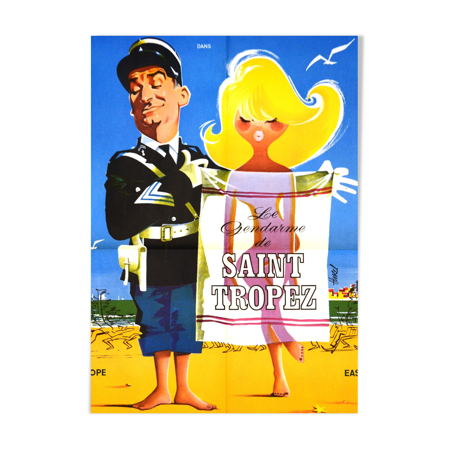 Cinema poster "Le Gendarme de Saint-Tropez" 1964 Louis De Funès, Michel Galabru.