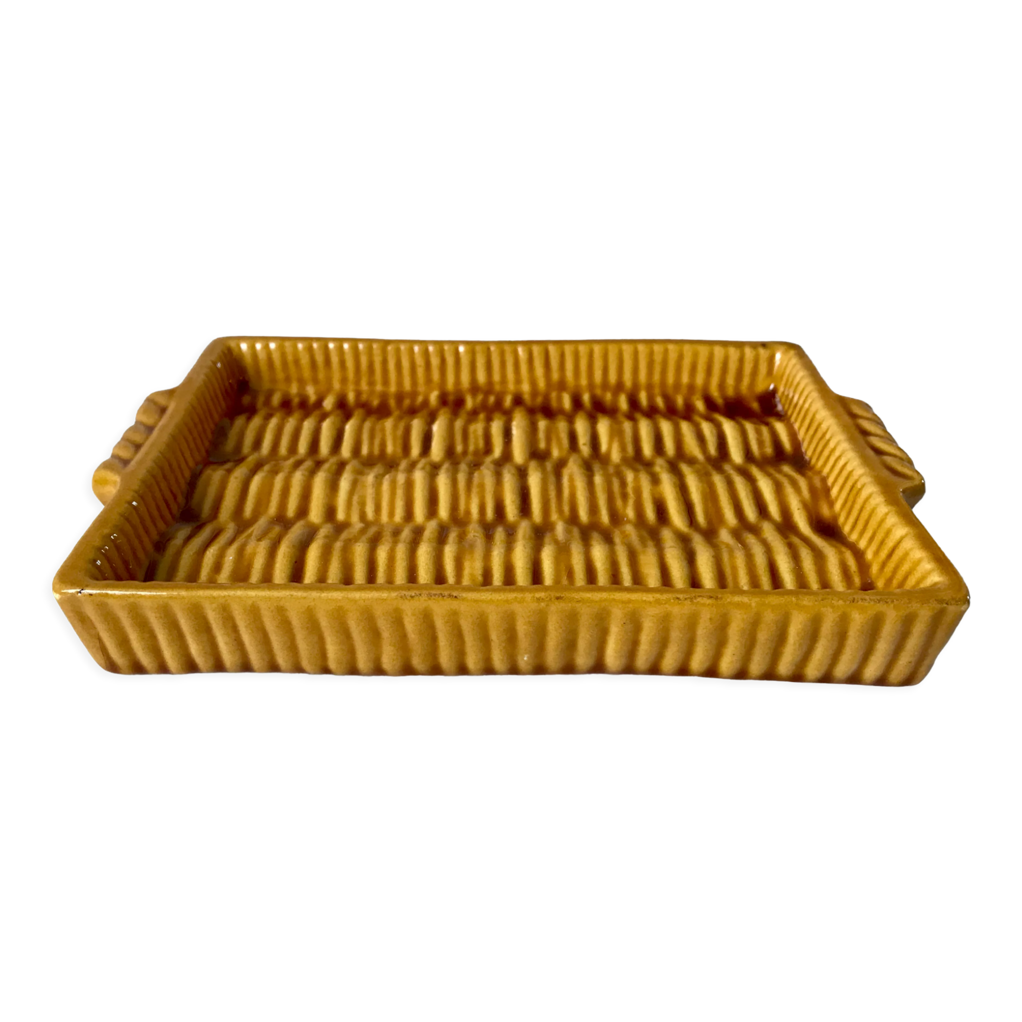 Slip top wicker effect bamboo signed vallauris years 60-70