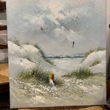 Oil landscape “The white beach”