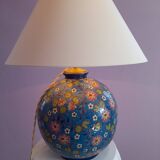 Ball-shaped table lamp with Lorraine enamels