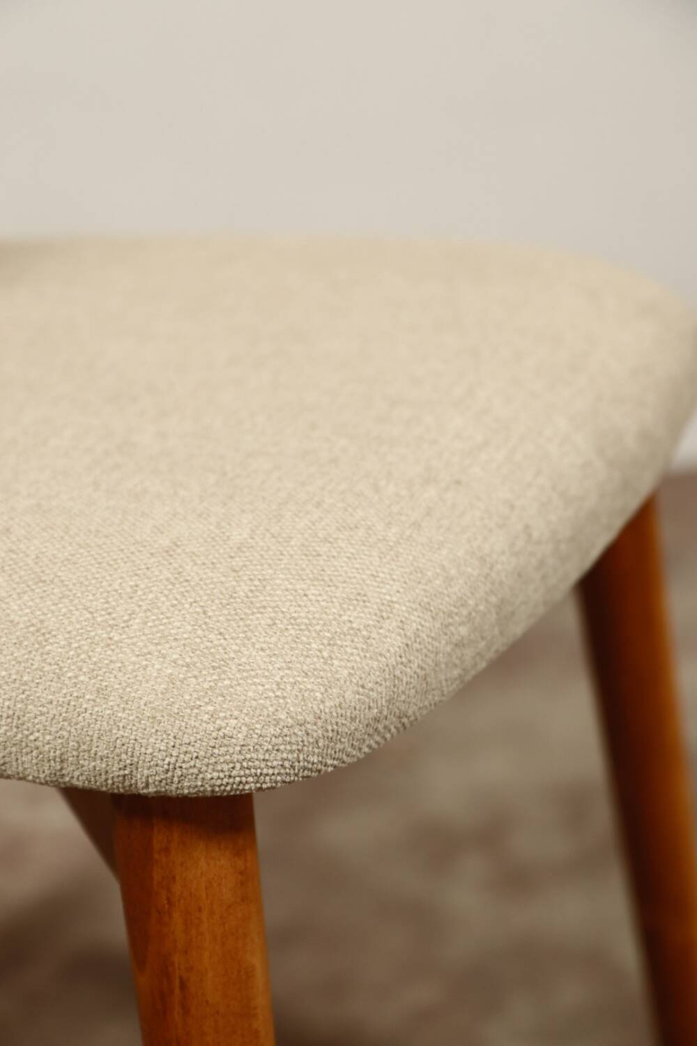 Modern chair Scandinavian design light wood natural Lin fabric mid century modern design