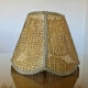 Bottle lamp in scoubidou, lampshade in rattan years 50/60