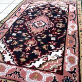 Tapis vintage indien Indo-Mahal fait main en laine – 61 x 88 cm – 1970s
