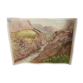 School poster editions nightingale N° 28 and 27 the valley and the torrent and the waterfall