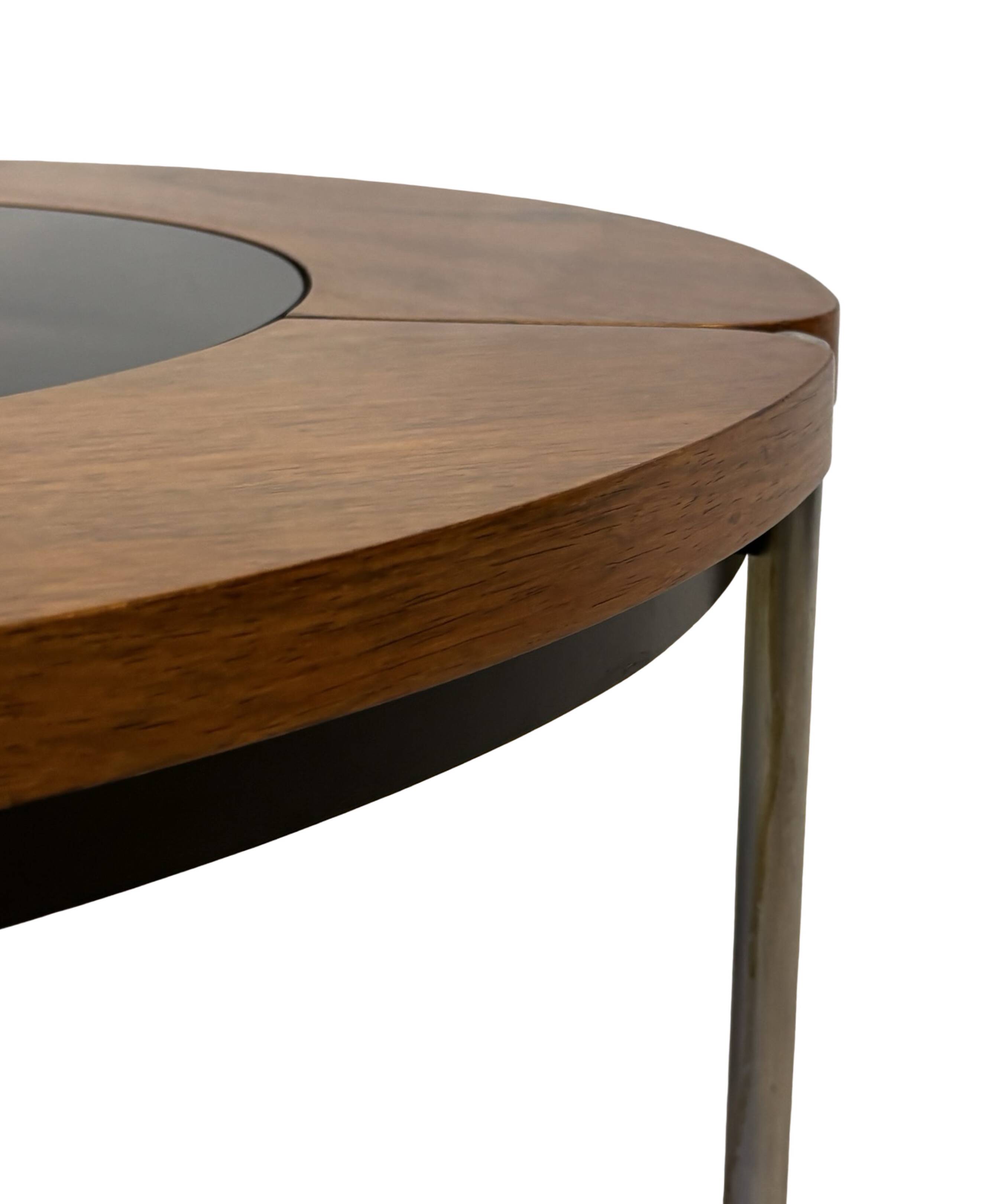 Vintage rosewood coffee table with glass, Denmark, 70s design