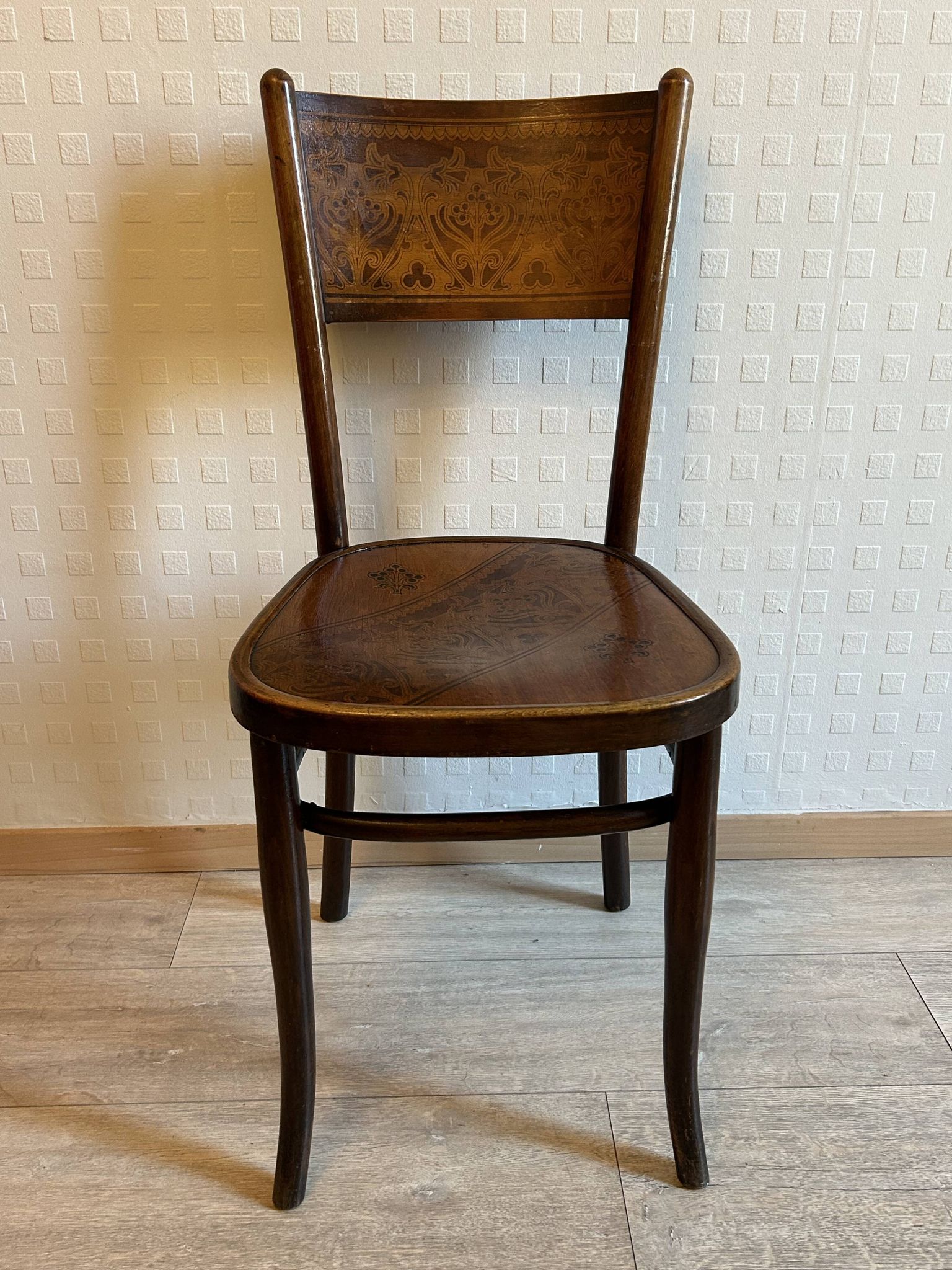 6 antique chairs Jacob & Josef Kohn – Vienna – Decorated bent wood – Style
