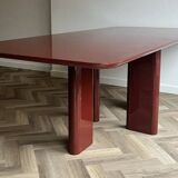 Joe dining table - Gabrielle - burgundy lacquered wood