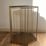 Brass and smoked glass console from the 70s