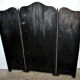 Art nouveau firewall in black enamelled sheet metal - decoration of painted tulips screen 1900