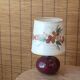 Purple pink ceramic lamp, herbarium-style lampshade, 60s