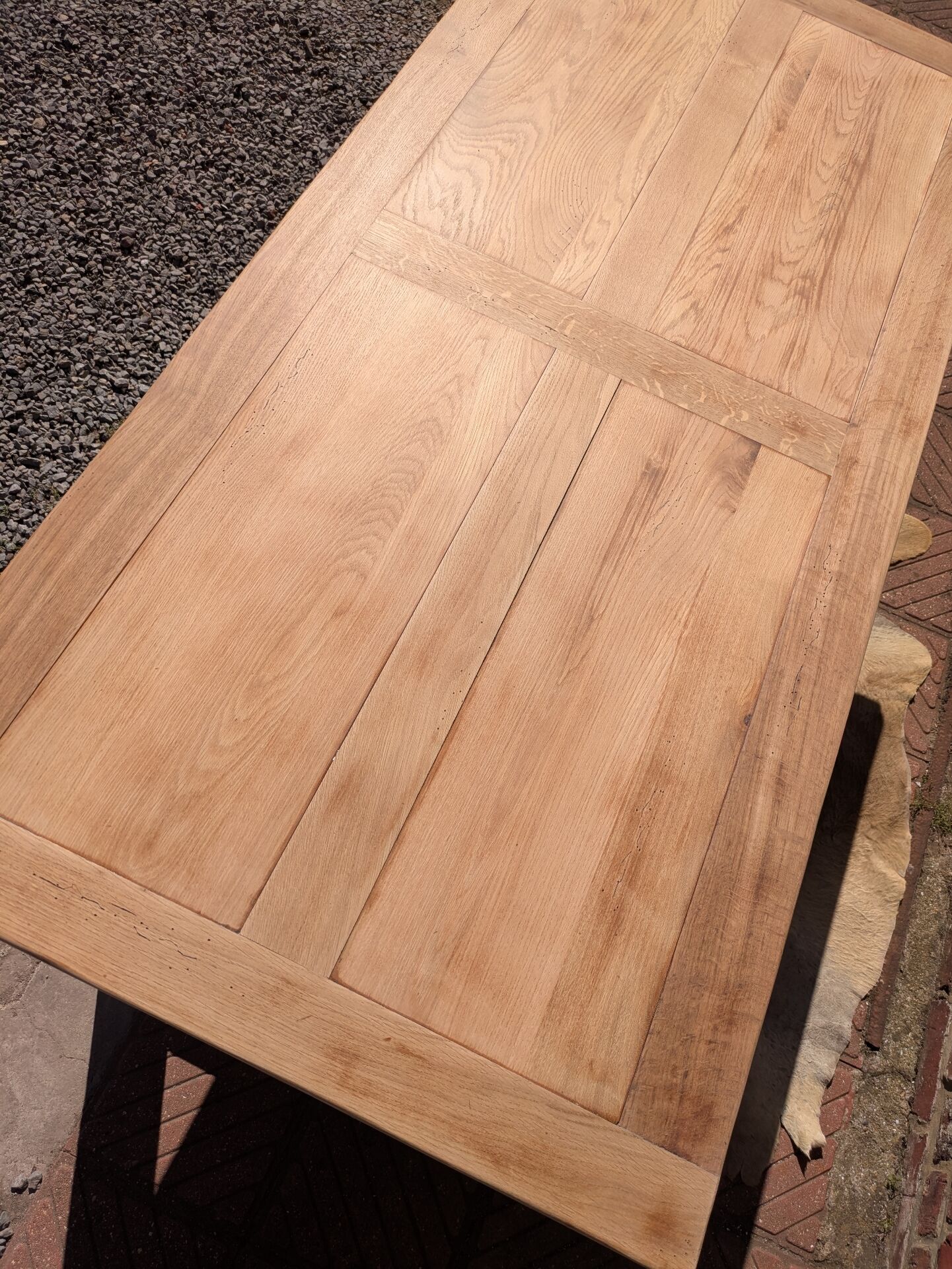 Oak farmhouse table with extensions