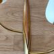 Pair of wood and gilded brass sconces 1950 boat hulls with 2 lights.