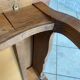 Oak desk, 1 drawer and 1 removable document holder, 1950