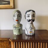 Tarcisio Tosin, Two half-bust sculptures, La Freccia, Vicenza Italy 1960s