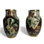 Art Deco, pair of Lunéville earthenware vases circa 1930