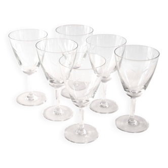 Set of 6 chiseled stemmed glasses
