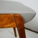 Austrian Stacking Stool in Beech and Grey Leather from the Mid-Century by Franz Schuster