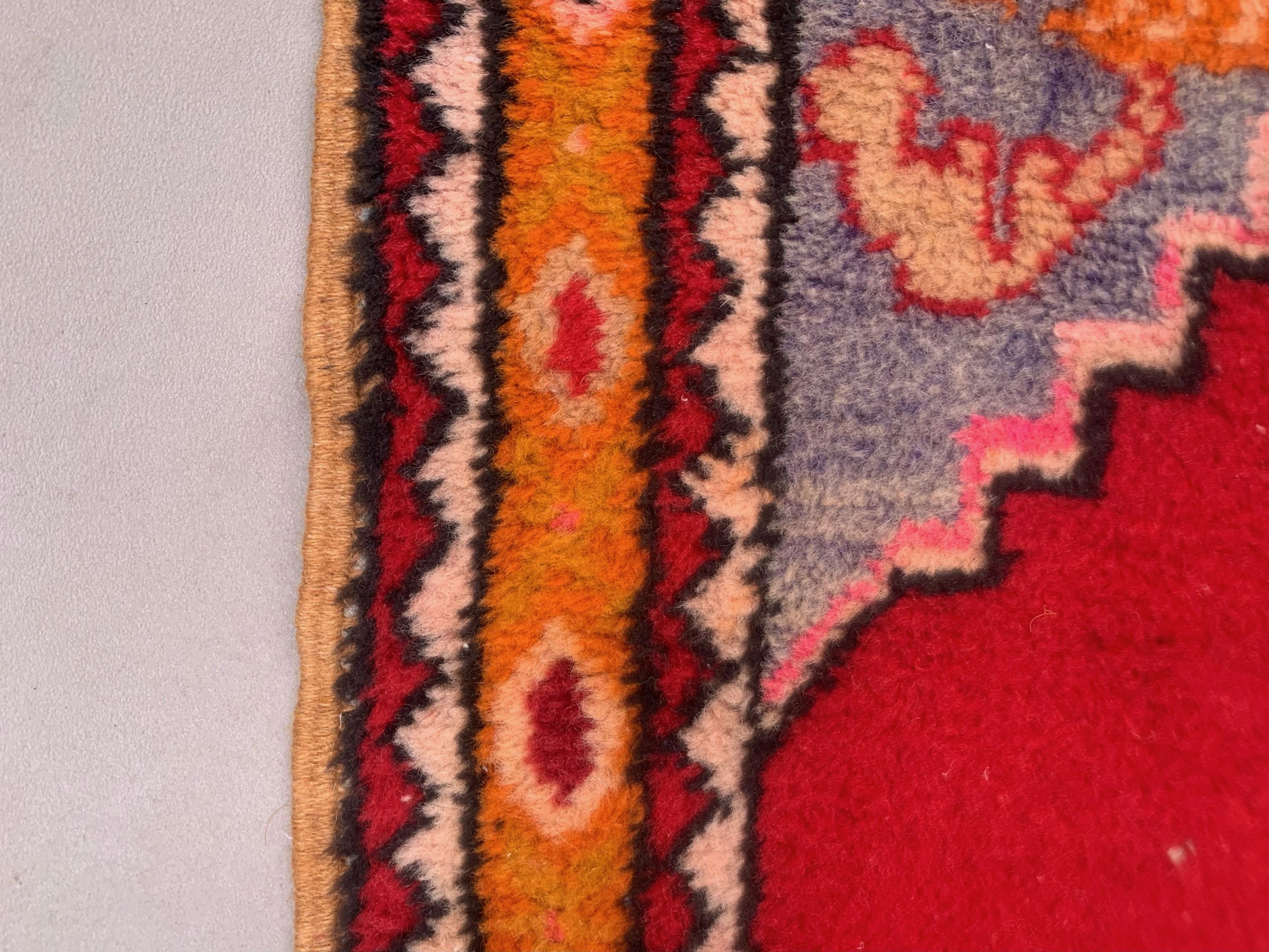 Old turkish oushak rug 118x74 cm vintage