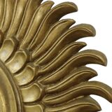 Vintage Sun Mirror Sunburst Mirror Convex Gold Resin 42cm