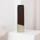 Brown ceramic skyscraper vase, Czech mid-century 1960s design, textured grid