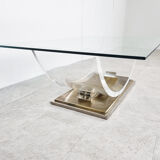 Lucite and brass arch coffee table, 1970