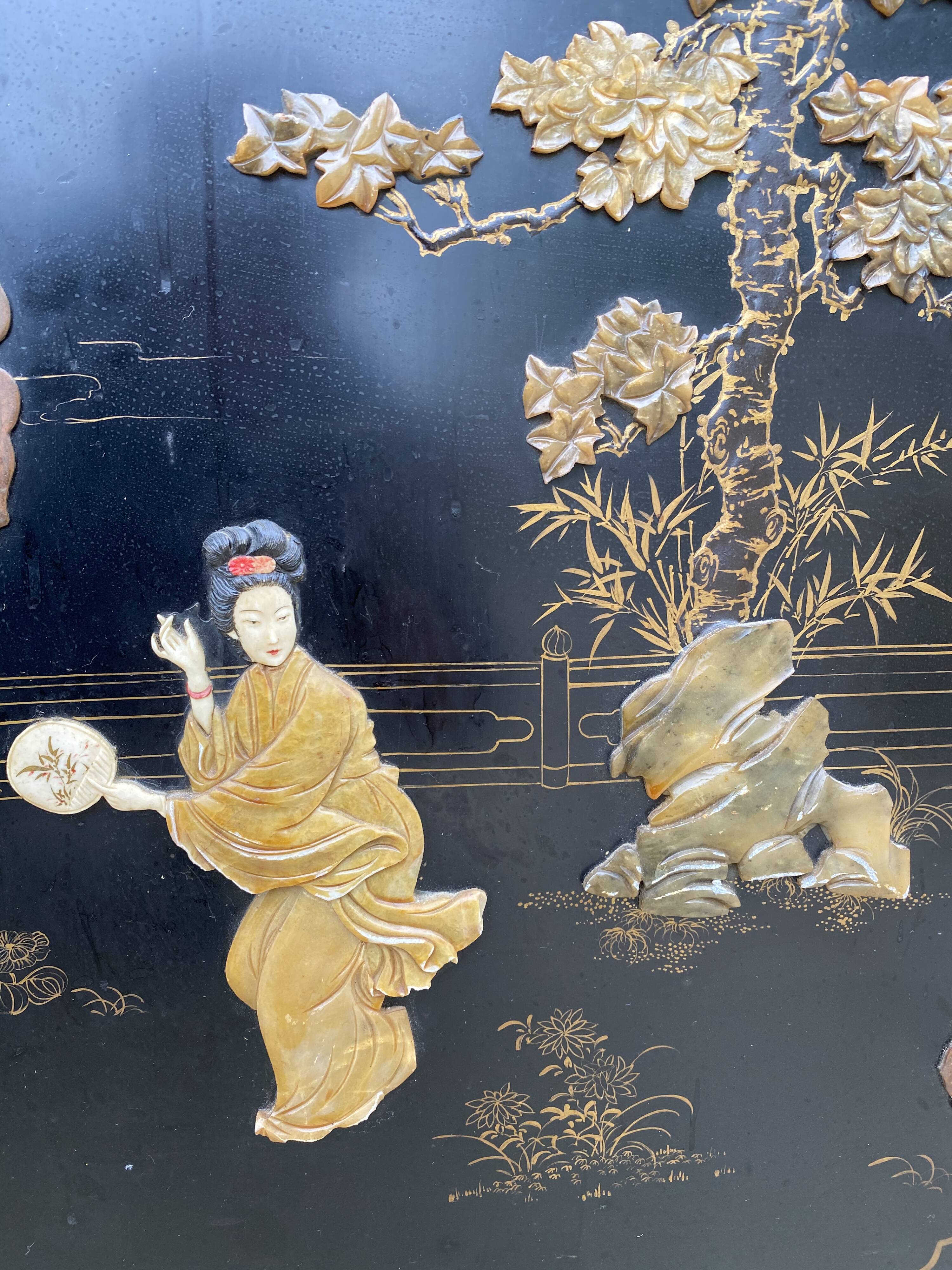 Chinese furniture console 1960 lase wood