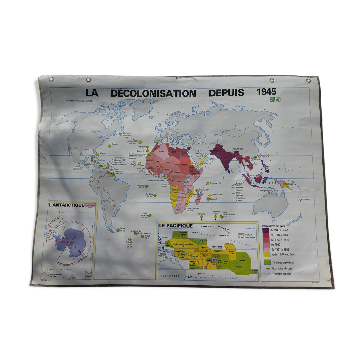 Carte scolaire la Décolonisation/Les Empires Coloniaux MDI - 1988