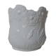 Pot cover in faience white vintage flowers