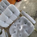 Vintage Italian dining chairs in brass, 1970s, set of 4