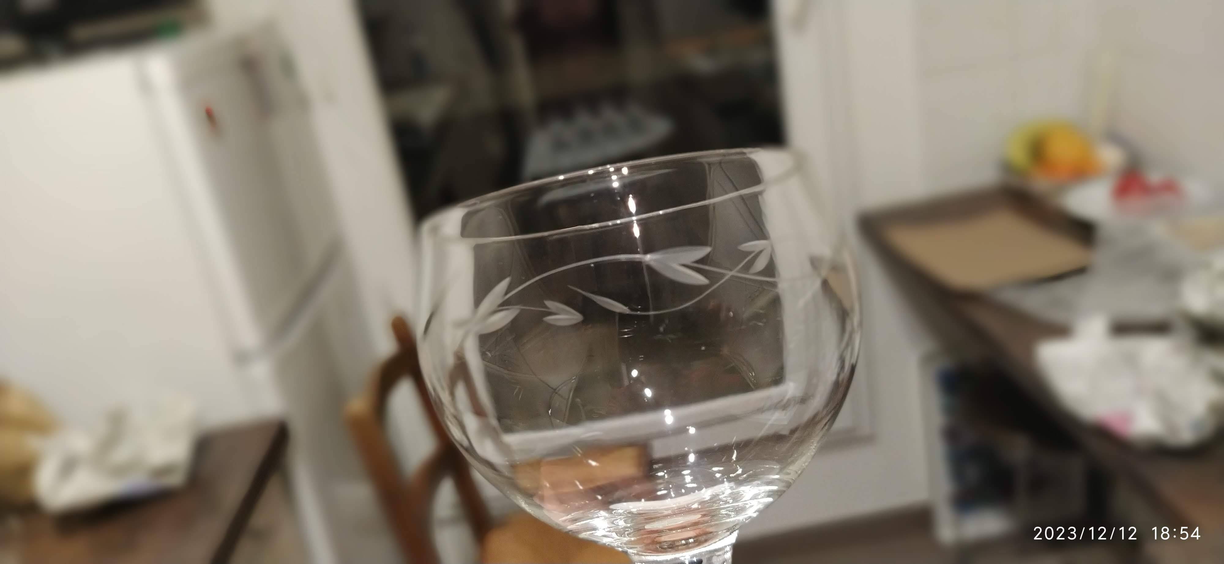 Set of water and wine glasses