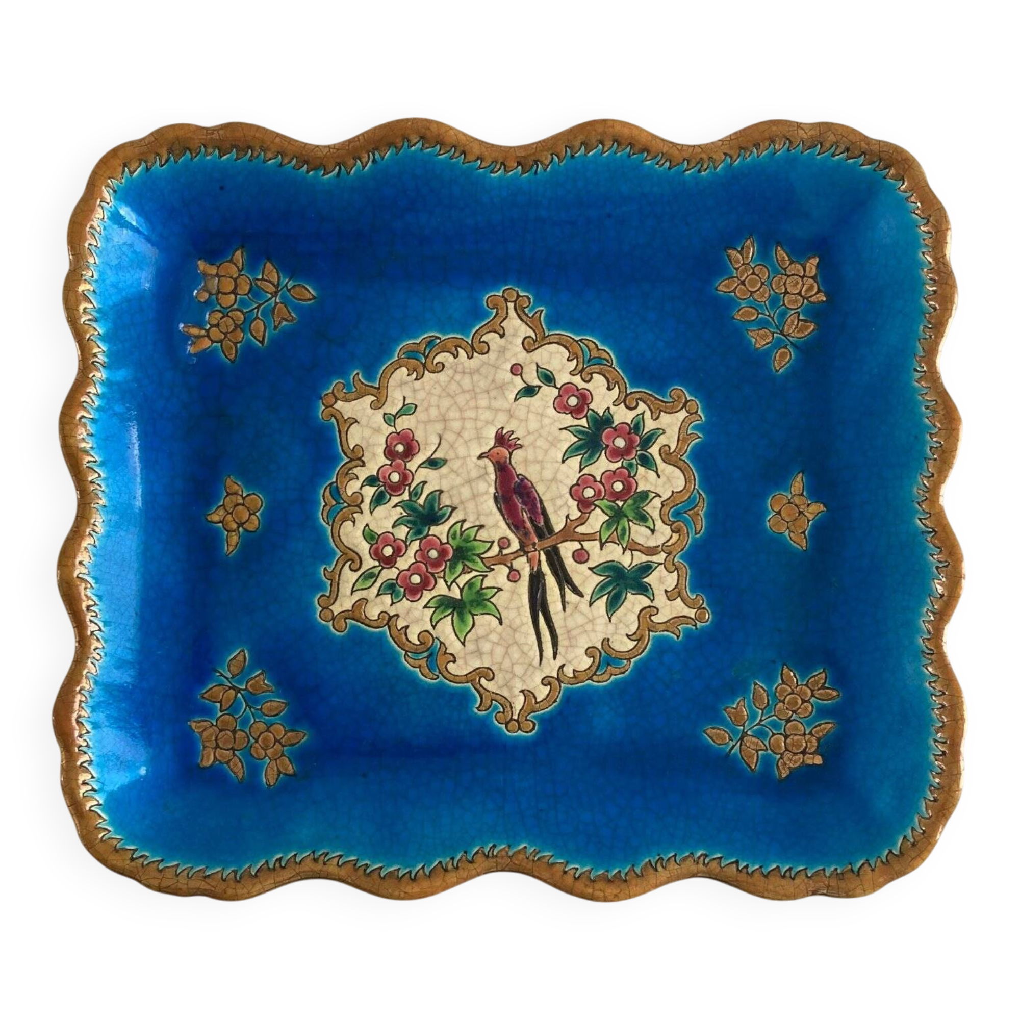 Plateau décoratif émaux longwy