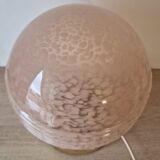 Pink Clichy glass globe in touch lamp