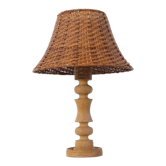 Scandinavian vintage lamp in wood and rattan 1970
