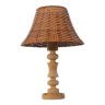 Lampe stylescandinave en bois et rotin 1970